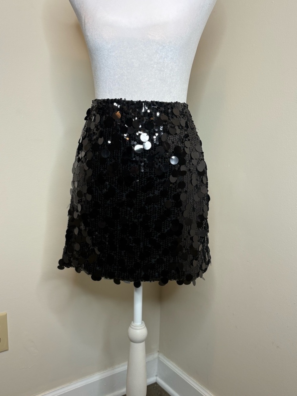 Source Unknown Black Sequin Mini Skirt